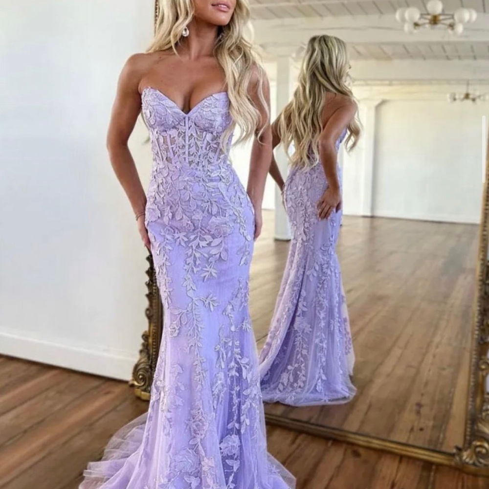 Purple Sweetheart Strapless Gown for Prom